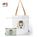 Unique designer canvas zipper tote bag